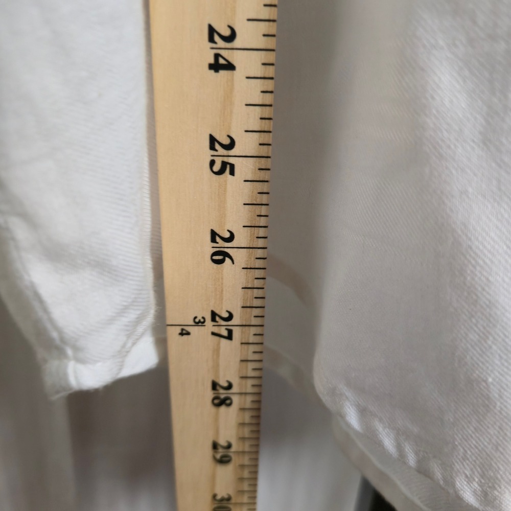 bobi Los Angeles Womens L Cotton White ButtonUp Blouse Dolman short Sleeve Shirt - Picture 5 of 12